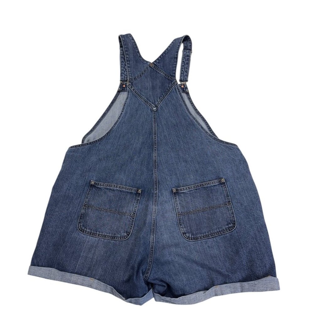 Old Navy Slouchy Shorte Shortalls XXL Blue Karina Wash Denim Shorts Bib Overalls - Picture 3 of 9